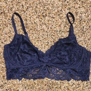 PINK Victoria Secrets Blue Lace Bralette,  Size Medium